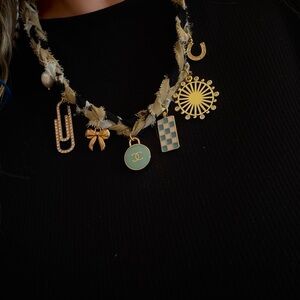 Chic Gold and Black Charm Necklace